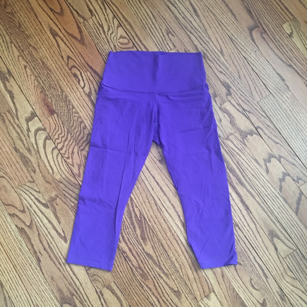 Lululemon purple pants. Length is mid-calf, size 8